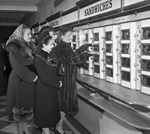 Sandwich Prints: Women Getting Sandwiches at Automat Service