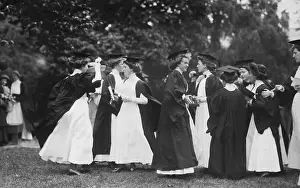 Graduation Prints: Women Graduates Exiting After Ceremony