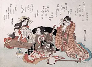 Musicians Prints: Women with instruments playing music