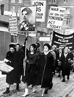 Anti Prints: Women March In Anti Bomb Demonstration