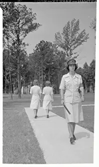 North Carolina Prints: Three Women Marines Walking on Post