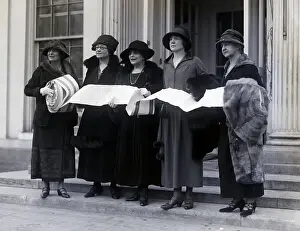 Delegation Prints: Women With Mile Of Signatures in DC