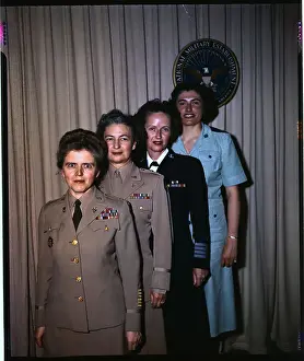 Women Military Officers Standing for Portrait