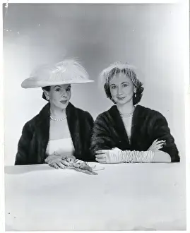 Pearl Prints: Women Modeling Hats and Stoles
