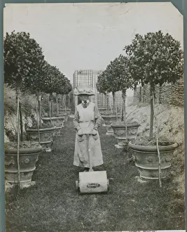 Women Mowing Lawn