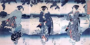 Women near a river