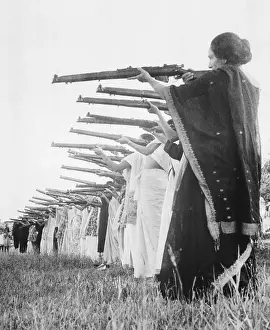 Dhaka Prints: Women of Pakistan During Rifle Practice