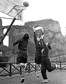 Prints of Women students at Columbia University playing basketball, New York, New York, 1939. (Photo by Underwood Archives/Getty Images) Courtside Vibes: Stunning Basketball Prints: Women Playing Basketball
