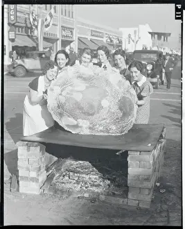 Women Posing with Giant Pancake