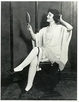 Negligee Prints: Women Posing A Negligee And Slippers