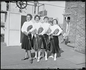 Women Practicing Fencing