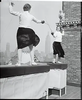 Difficult Prints: Women Practicing Fencing