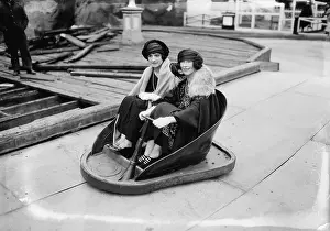 Two Women Riding in a Bumper Car