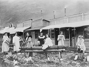Partnership Prints: Women Sawing Logs in Dawson