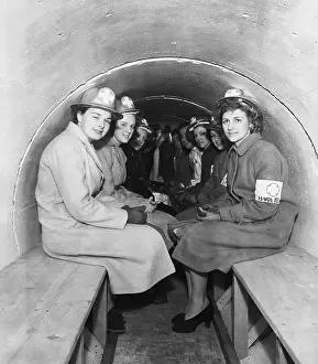 Shelter Prints: Women Seated In Special Air Raid Shelter