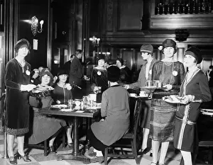 Debutante Prints: Women Serving Food At Restaurant
