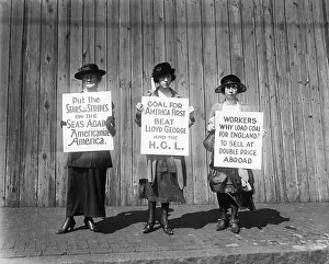 Picketing Prints: Women with Signs Urge No Coal For England