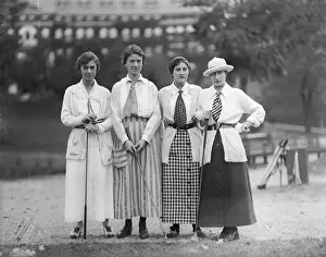 Bath County Prints: Four Women Socialites Standing on Golf Course in Hot Springs, Virginia