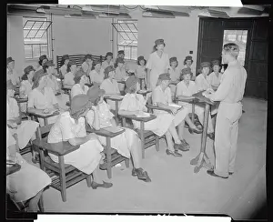 North Carolina Prints: Women Soldiers Listening to Instructor in Class