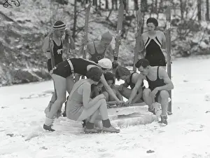 Manchester Prints: Women Solving Puzzle on Cake of Ice