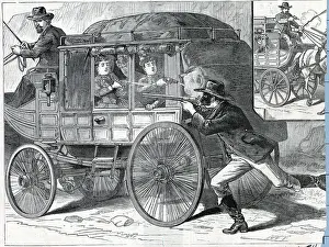Mask Prints: Women in Stagecoach Shoot at Masked Thief