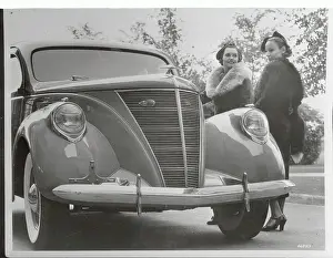 Fur Collar Prints: Two Women Standing by Lincoln Zephyr