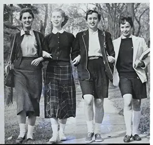 Syracuse Prints: Women Standing In Shorts, Skirts
