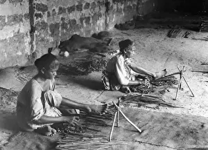 Sri Lanka Prints: Women Stripping Cinnamon, Ceylon-India