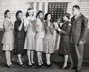 Oath Prints: Women Being Sworn in by Army Captain