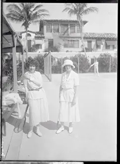 Two Women on a Tennis Court