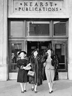 Three Women Walking Out Of Hearst Bldg