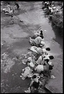 Laundry Prints: Women Washing Laundry In River