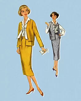 Csa Printstock Collection: Two Women Wearing Suits