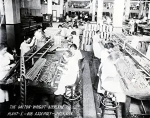 Assembly Line Prints: Women At Work In Airplane Factory 1915