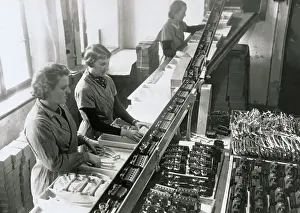 Nuremberg Prints: Women Working in Toy Train Factory