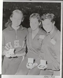 Swimmer Prints: Women's 100 Meter Backstroke Medalists