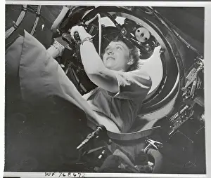 Guam Prints: Women's Army Corps Soldier Sitting in Turret Seat