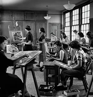 55 Art 003 Prints: Women's Art Class