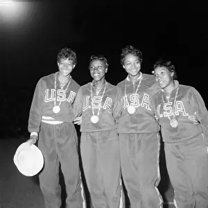 Gold Medal Prints: Women's Olympic Relay Team with Gold Medals