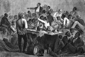 Slavery Prints: Woodcut Of Blacks Celebrating Freedom