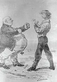 Woodcut Depicting Uncle Sam and Brother Jonathan