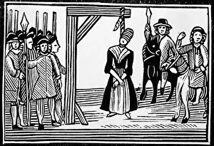 Hanging Prints: Woodcut Of A English Witch Hanging