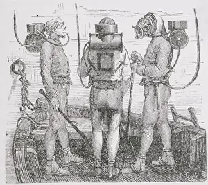 Woodcut of French Diving Apparatus