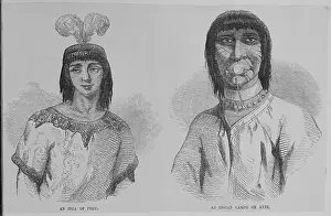 Ethnic Diversity Prints: Woodcut of An Inca of Peru and An Indian Campo or Ante