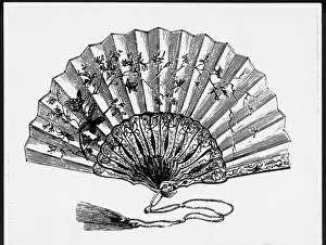 Woodcut Of Japanese Fan