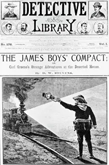 Signal Prints: Woodcut, Jesse James Signals To Train
