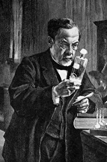 Germ Prints: Woodcut After Louis Pasteur in His Laboratory by Albert Edelfelt