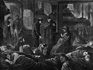 Slum Prints: Woodcut of New York Slums: Underground Dwelling by Paul Frenzeny