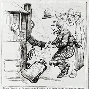Handshake Prints: Woodcut, Patent Hand Shaker, 1885