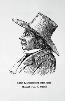 Woodcut Of Philosopher Soren Kierkegard